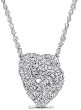 自营 925 纯银 Mimi & Max 连锁心形吊坠配链 - 白色 美国奥莱直