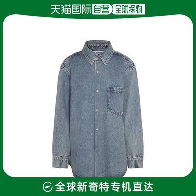 香港直邮潮奢 Alexander Wang 女士JEANS 复古浅靛蓝色衬衫