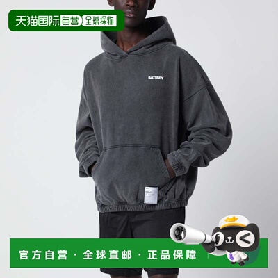 1h可退 香港直邮潮奢 Satisfy 男士 SoftCell 复古黑色连帽衫 110
