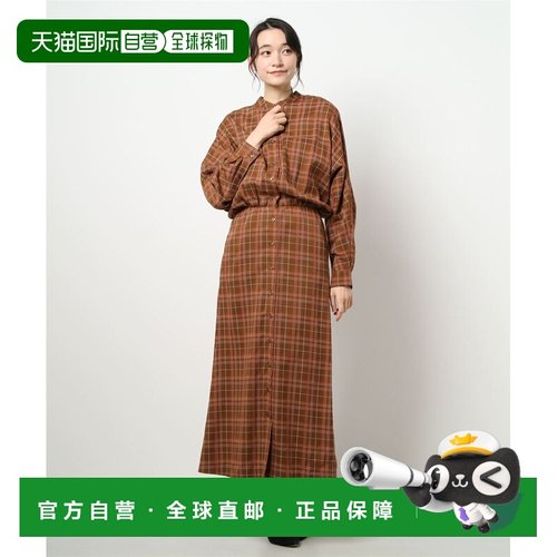 1h可退 日本直邮Audrey and John Wad 女士大格子长袖连衣裙 休闲