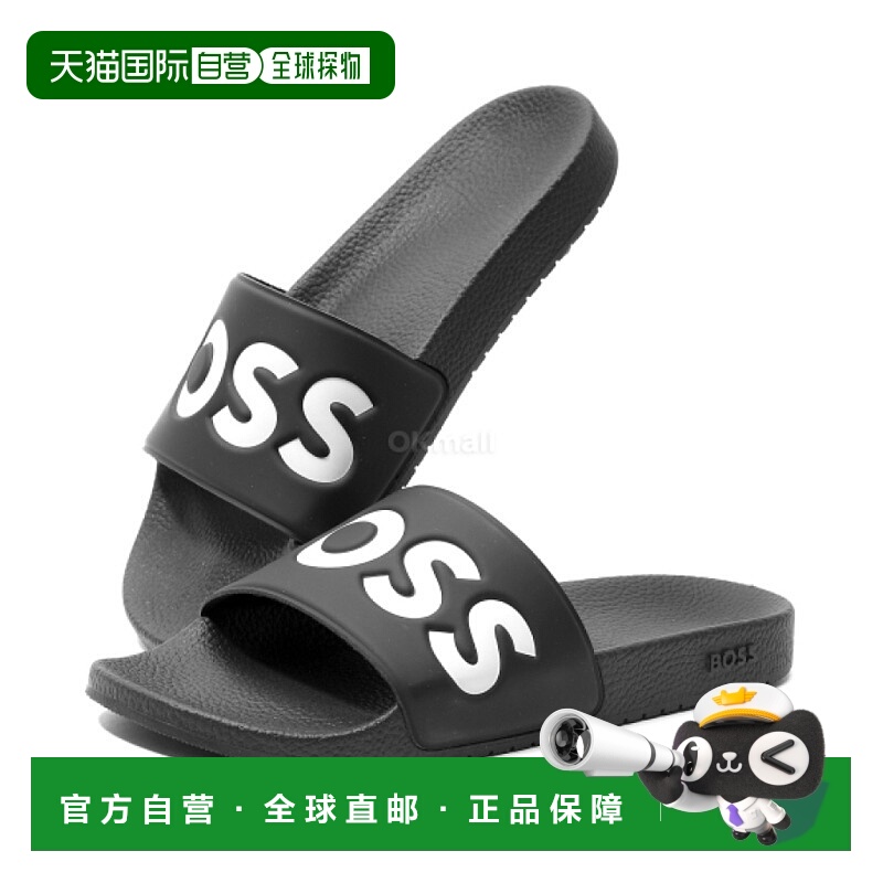 韩国直邮HUGO BOSS 意大利制造的拖鞋，带有大徽标细节 (50536835