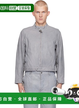 1h可退 香港直邮Tom Ford 汤姆 福特 男士 灰色 Velar 皮革夹克