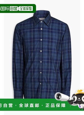 香港直邮Canali 康钠丽 男士 格纹棉质衬衫 L723GX00083301