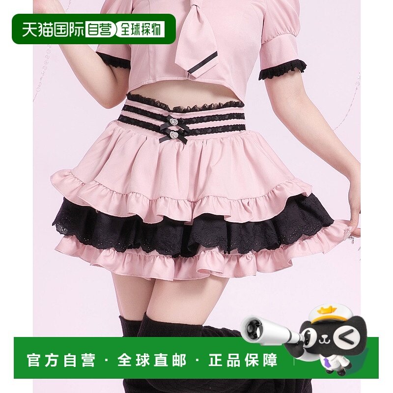 1h可退 日本直邮Diable baiser 女装 甜美公主风层叠蕾丝短裙 心