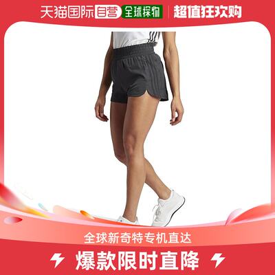 香港直邮潮奢 adidas 阿迪达斯 女士Pacer 训练三道杠梭织高腰短