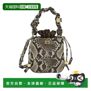 香港直邮Ganni A6702斜挎包手提包 抽绳单肩包