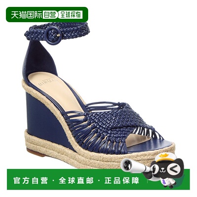 自营 Alexandre Birman Ellie皮革楔形凉鞋-蓝色 美国奥莱直发