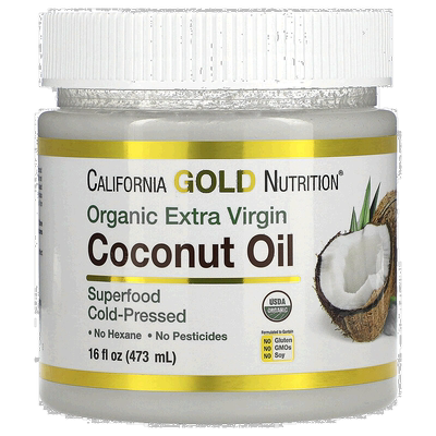 香港直发California Gold Nutrition天然椰子油增强脑能力473ml