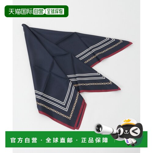 日本直邮martinique 女士 真丝链条纹披肩 A0363P【付后1h可退】