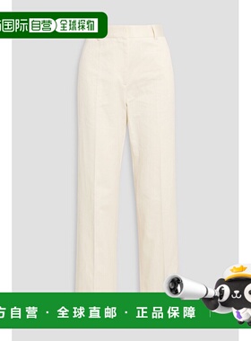 1h可退 香港直邮潮奢 TOTÊME 女士 棉麻混纺斜纹布长裤 242WRB163