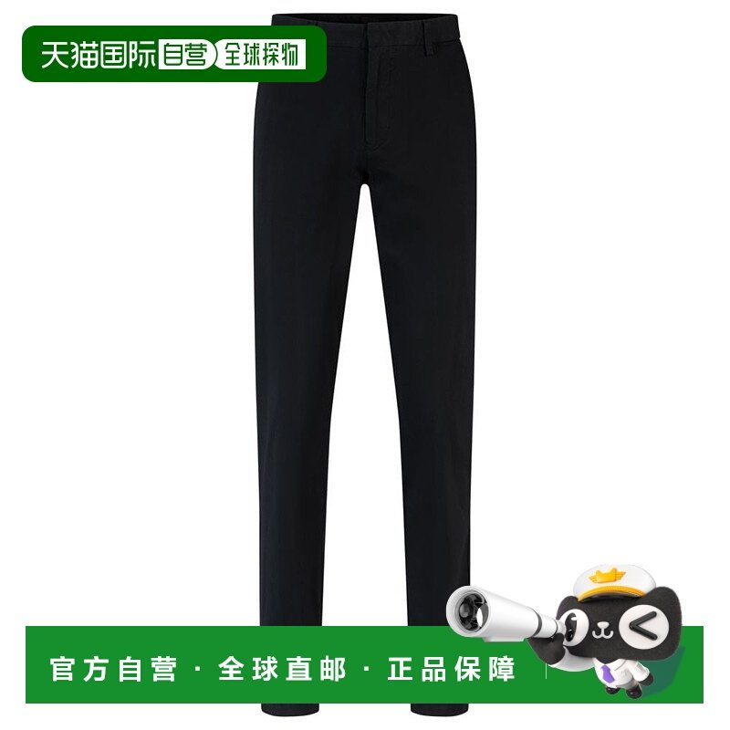 自营 bossSlim-fit chinos in stretch-cotton gabardine - black