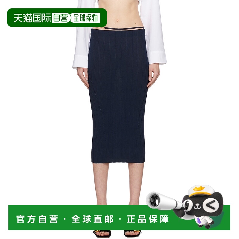 香港直邮潮奢 Jacquemus 女士 海军蓝 La Jupe Pralu 半身裙 24E2