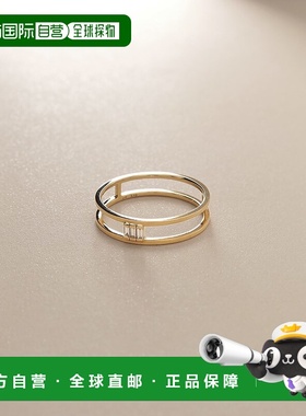 日潮跑腿COCOSHNIK K10 钻石长方形切割 3 石开口戒指 405-66388