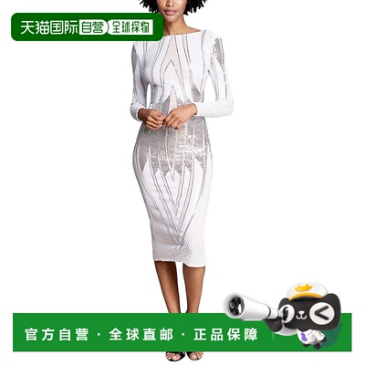 自营Dress The Population Emery Sheath Dress - white/silver