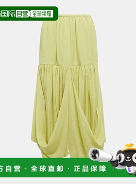 1h可退 香港直邮The Row 女士 Olwen 垂褶真丝中长半身裙伞裙