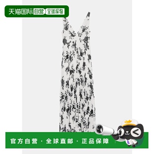 White Maxi Floral Chiffon Dress Print Black