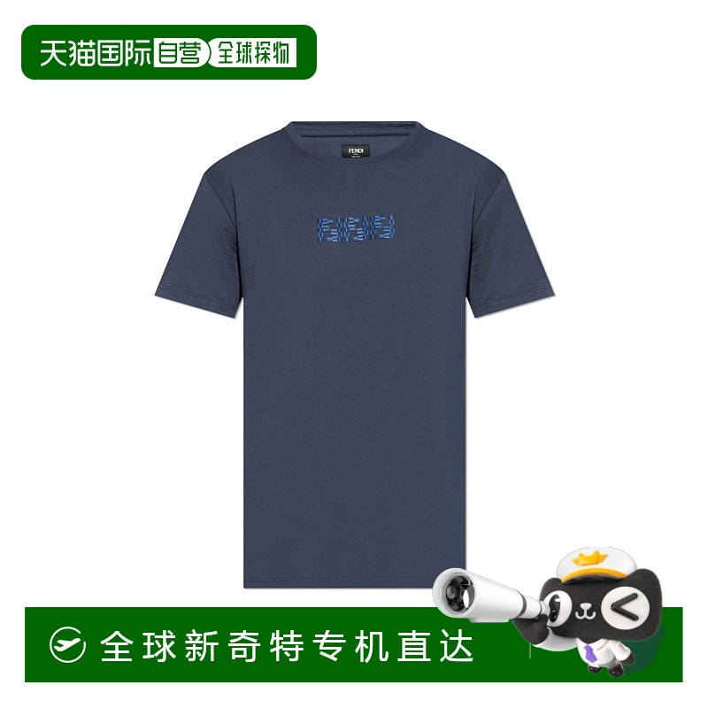 1h可退 香港直邮FENDI 男士T恤 FY1319ASE7F0QB0 CO 黑色 Fendi '
