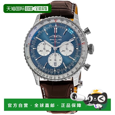 自营 breitling百年灵Navitimer B01计时码表46自动蓝色表盘皮革A