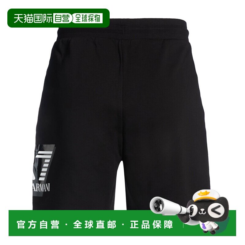 香港直邮潮奢 Ea7 男士 运动短裤 black黑色 舒适时尚