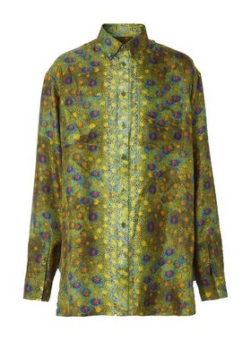 BURBERRY 男士衬衫 45676261 SS2021 绿色 鱼鳞印花衬衫