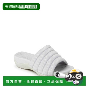 自营Dearfoams Womens Low Foam Slide Sandal - silver 美国奥莱