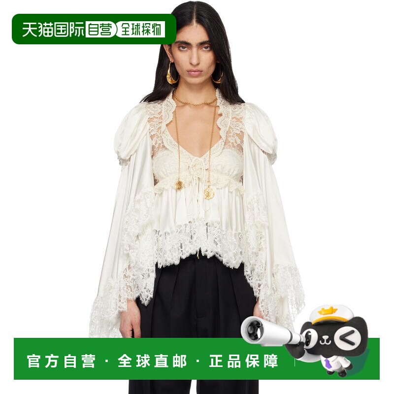 香港直邮Chloe 蔻依 女士 白色 LACEY 泡泡袖上装 CH25WHT87008