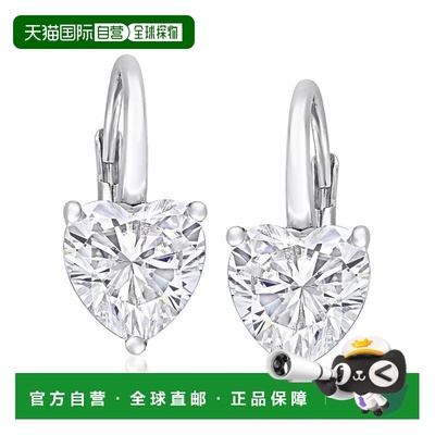 自营Ross-Simons Moissanite Heart Earrings in Sterling Silver