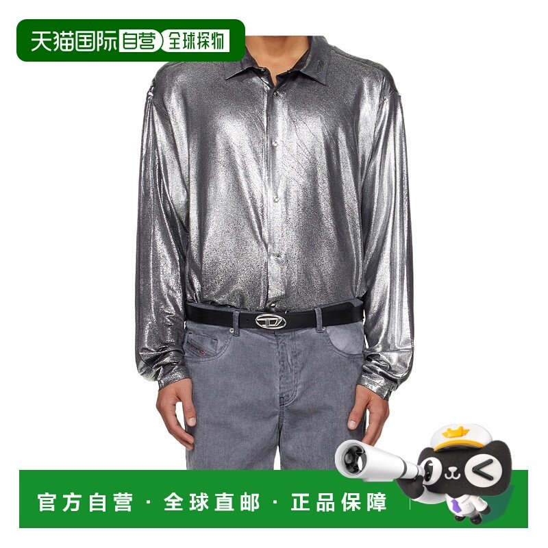 香港直邮DIESEL 男士衬衫 A194100NKCU9AW AW2025 灰色 S-FRED-FO