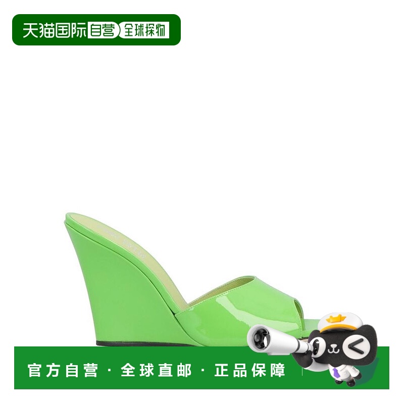 1h可退 【美国直邮】paris texas女士时装凉鞋坡跟圆头真皮时尚舒