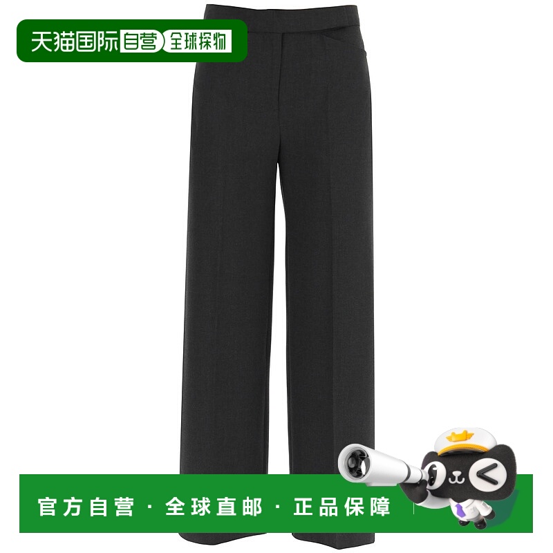 香港直邮GANNI 女士休闲裤 F7756252 SS2023 黑色 STRAIGHT VISCO