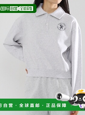 韩国直邮Sporty&Rich S&R 短款长袖POLO衫 - 希瑟灰色/海军蓝