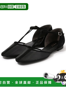 1h可退 日本直邮TOMORROWLAND 女士羊革透视T型带扣平底鞋 330152