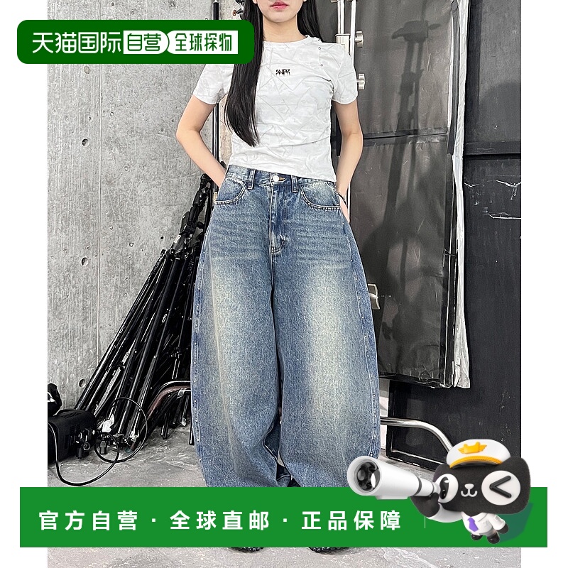 1h可退 日本直邮Figments 男女同款铆钉宽松桶型牛仔裤 FG25SS182