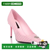 plein椰子印花中跟高跟鞋 六角9 玫瑰 自营philipp 粉红色 美国奥