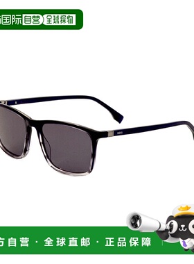 自营 Hugo Boss男式56毫米蓝色太阳镜-蓝灰色 美国奥莱直发