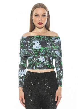 alexia admor【美国奥莱】直发 Hannah 上衣 - 黑色花朵