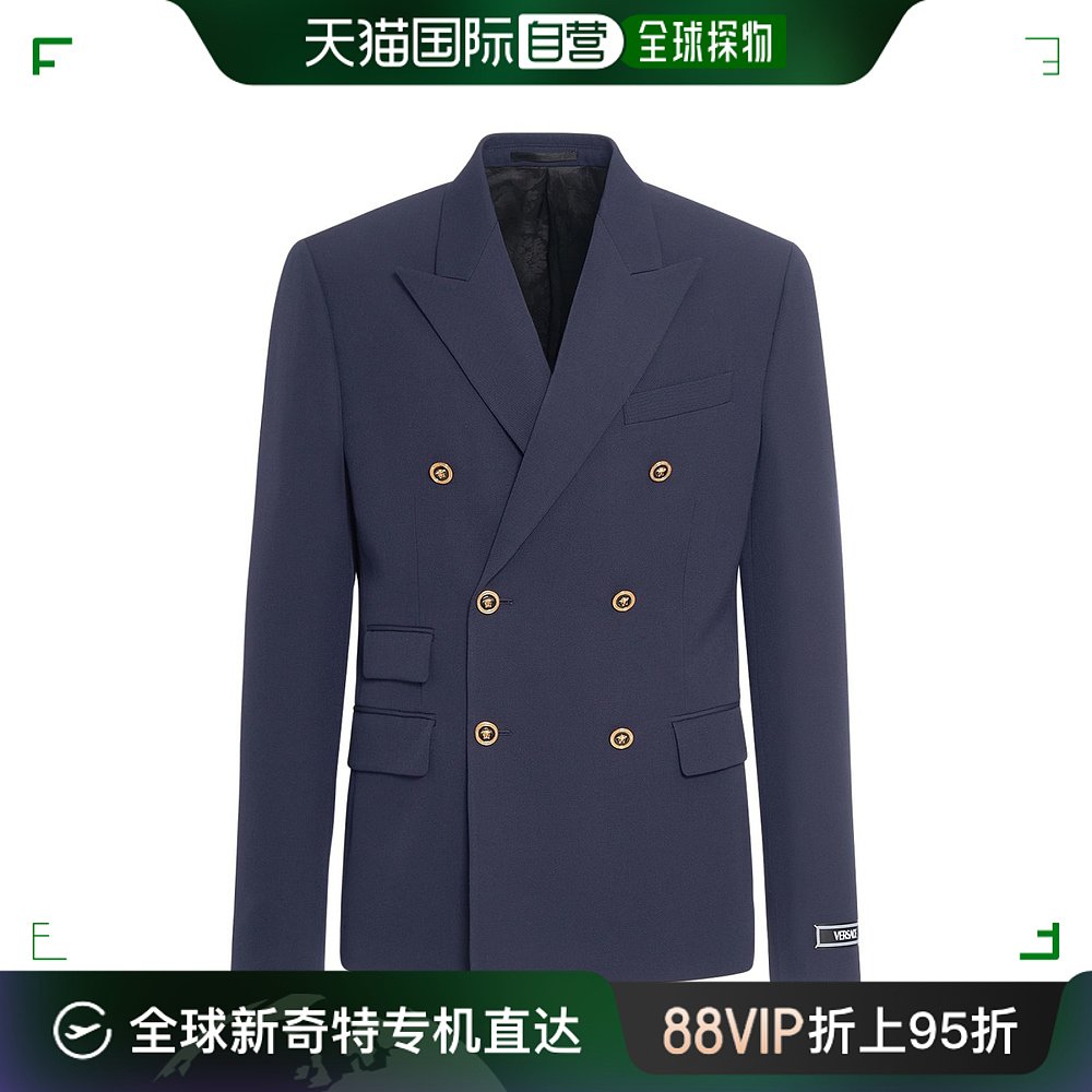 香港直邮潮奢 Versace 男士Grain de poudre羊毛西服夹克 男装 夹克 原图主图