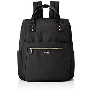 日本直邮Anello阿耐洛双肩包大容量女士防水背包黑色10个口袋