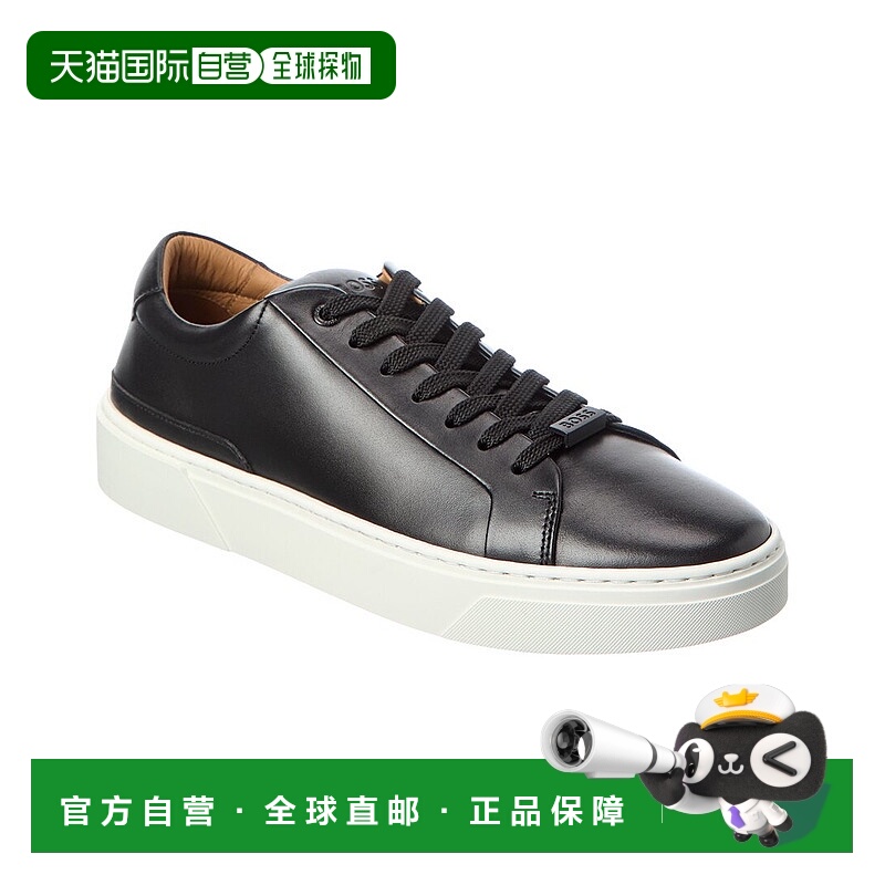 自营Hugo Boss Gary皮革运动鞋-黑色 美国奥莱直发