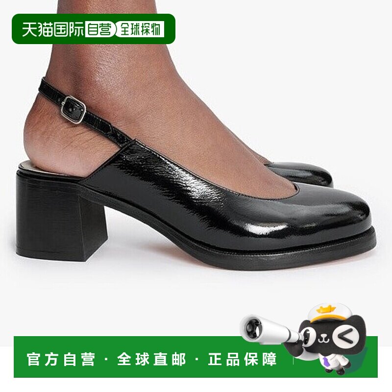 自营欧洲直邮APC 女士黑色皮革皮鞋单鞋高跟鞋