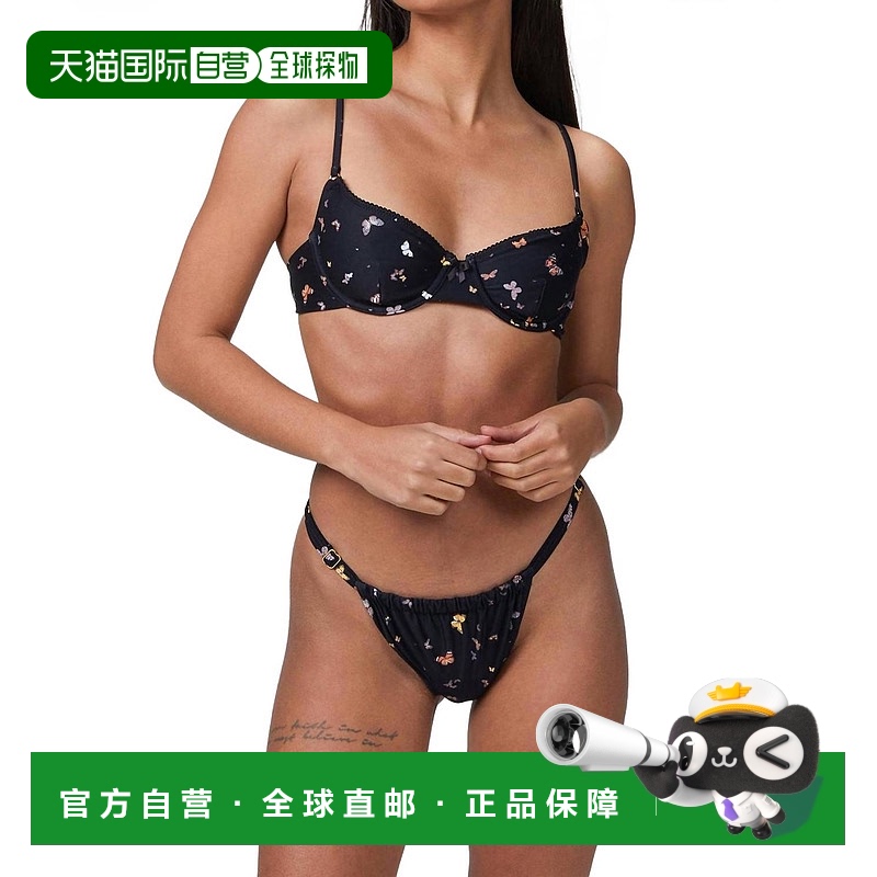 自营 weworewhat蝴蝶黑褶皱底款-蝴蝶黑 美国奥莱直发性感比基尼
