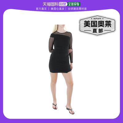 lea & violaWomens Mesh Knee Bodycon Dress - black 【美国奥莱