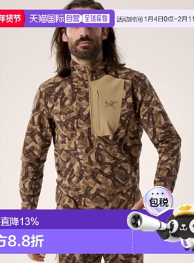 1h可退 加拿大直邮ARC'TERYX始祖鸟男士RHO LT印花薄绒半拉链衫
