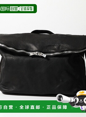 日本直邮GUIDI M10 软马全粒面单肩包男士斜挎邮差包软马皮革黑色