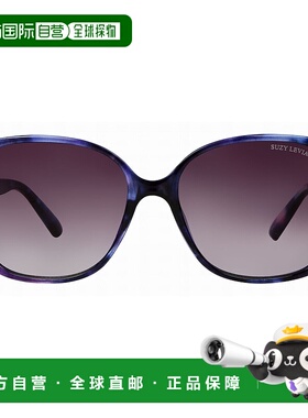 自营 Suzy Levian 女士紫色玳瑁大镜片太阳镜 - 紫色 美国奥莱直
