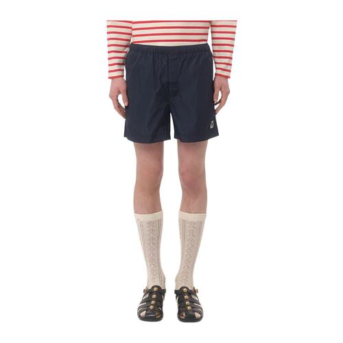 VALENTINO 男士短裤 VUHA286FNB01 SS2025 深蓝色 松紧腰短裤