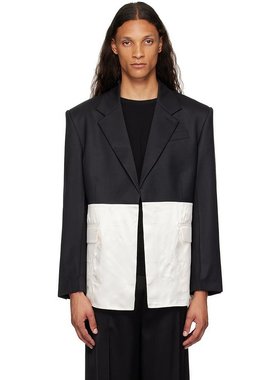 Peter Do|黑色和米白色组合经典西装外套