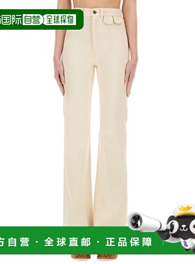 香港直邮CHLOÉ 女士牛仔裤 25UDP03251112 SS2025 白色 HIGH WAIS