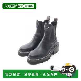 百搭 时尚 日本直邮中古LV路易威登女A级95新boots靴牛皮鞋 黑色正品