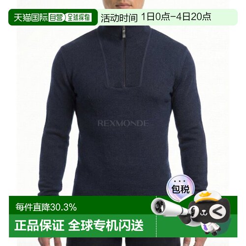 韩国直邮WoolPower 拉链高领 200 深海军蓝 (7222) 长袖